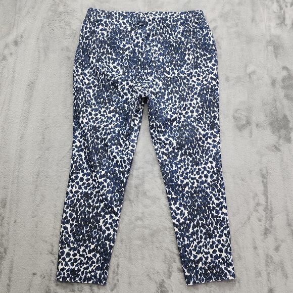 Faded Glory Jeans Womens M Black Blue White Animal Print Jegging Skinny Capri - Picture 2 of 10